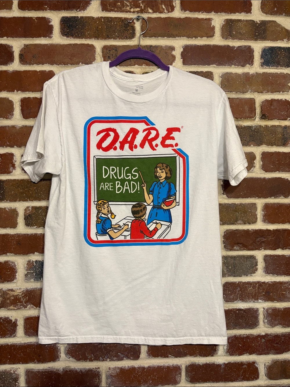 DARE White Graphic Tee - 'Drugs Are Bad'